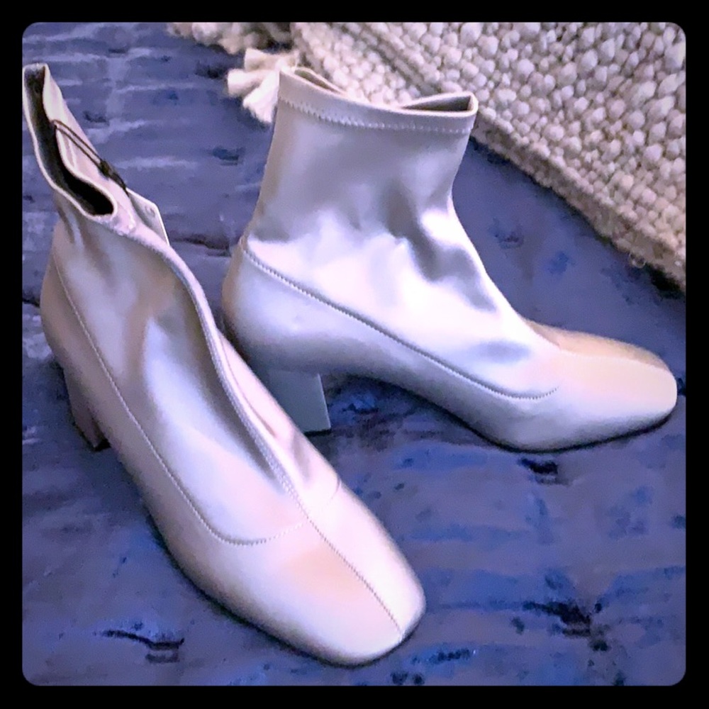 Zara modern silver ankle boots
